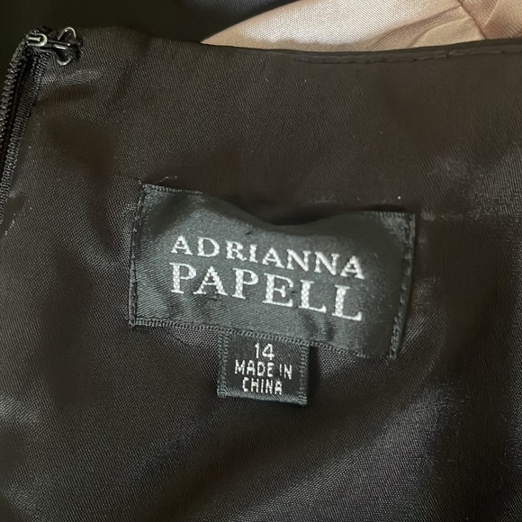 Adrianna Papell Capped Sleeve Satiny Formal Occasion Dress Blush Pink Size14 - Picture 9 of 13